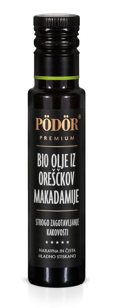 Bio olje iz oreščkov makadamije hladno stiskano