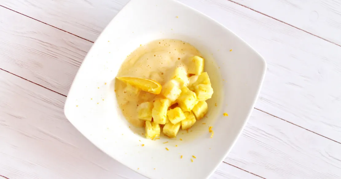 Pomarančni zabaglione z oljem makadamije