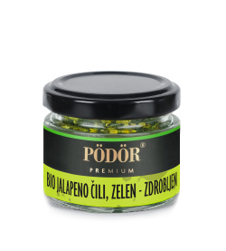 Bio jalapeno čili, zelen - zdrobljen 