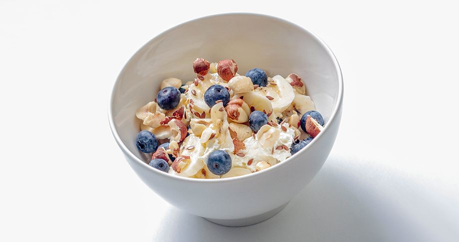 Muesli z bio lanenim oljem Pödör, borovnicami in banano 
